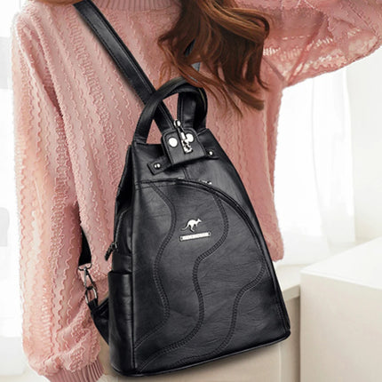 Women Leather Backpacks Zipper Female Chest Bag Travel Back Pack Ladies Bagpack Mochilas School Bags for Teenage Girls Sac A Dos