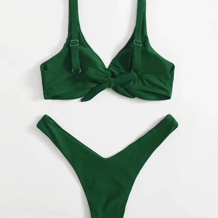 ZTVitality Solid Tie Sexy Bikini 2021 Hot Sale Padded Bra High Leg Bandage Push Up Bikini Set Brazilian Swimsuit Women Swimwear