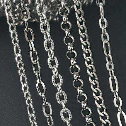 1meter Stainless Steel Necklace Chain for Jewelry Making DIY 1:3 NK Rolo Cable Link Curb Chains Thick Chain Bracelet Accessories