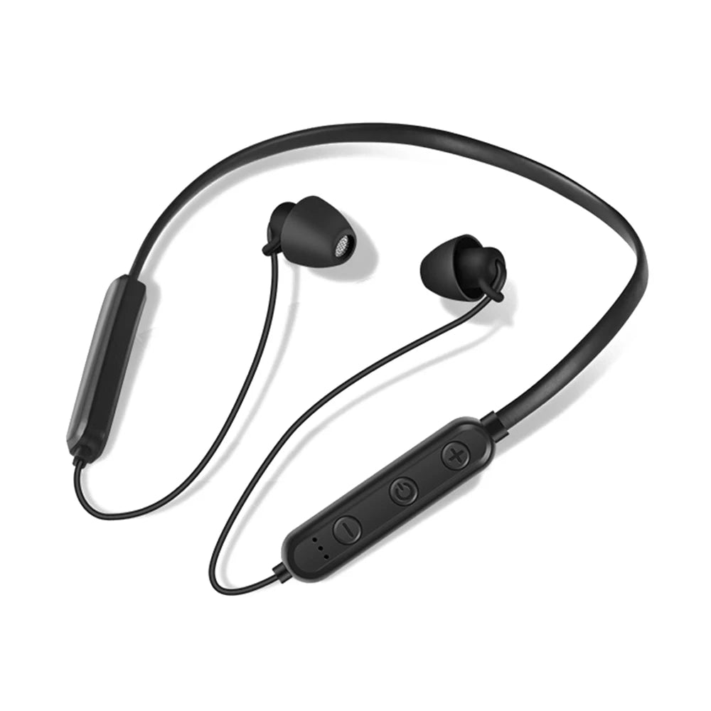 Wireless V5.0 Bluetooth Sleeping Earphone Soft Silicone Stereo Sports Earbuds Hanging Neck Headset Noise Cancel Halter movement