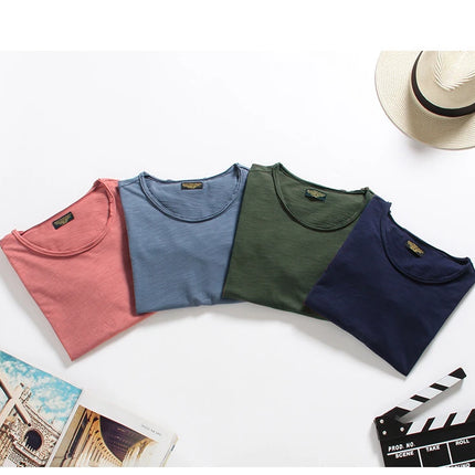 100% Cotton Men T-shirt Casual Soft Fitness Summer Thin T-shirts Men's Home Clothes O-Neck Short Sleeve Soild T Shirt for Men