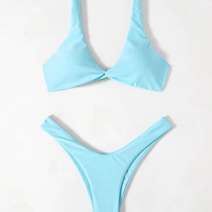 ZTVitality Solid Tie Sexy Bikini 2021 Hot Sale Padded Bra High Leg Bandage Push Up Bikini Set Brazilian Swimsuit Women Swimwear