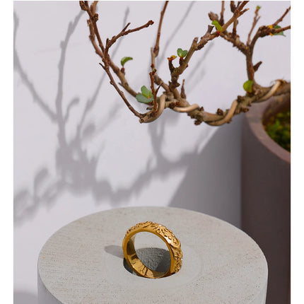 Yhpup Sun Star Moon Ring Stainless Steel Jewelry Stylish Metal Celestial Women Ring joyería acero inoxidable mujer Gift New