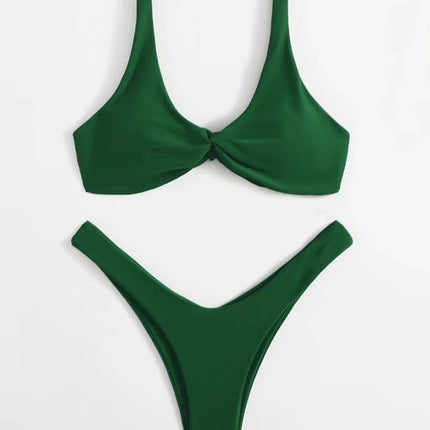 ZTVitality Solid Tie Sexy Bikini 2021 Hot Sale Padded Bra High Leg Bandage Push Up Bikini Set Brazilian Swimsuit Women Swimwear