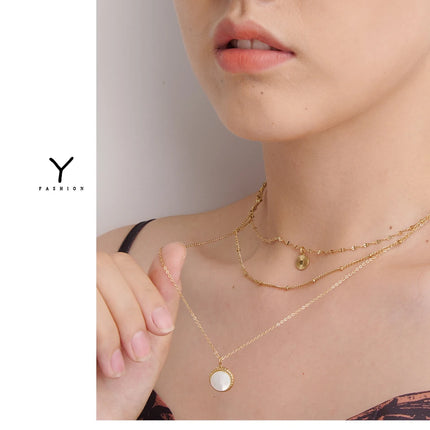 Yhpup Bohemian Round Pendant Stainless Steel Necklace Chain Exquisite Metal Texture Collar Women Necklace бижутерия Office Gift