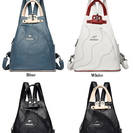 Women Leather Backpacks Zipper Female Chest Bag Travel Back Pack Ladies Bagpack Mochilas School Bags for Teenage Girls Sac A Dos