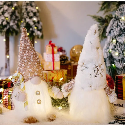 1~4pcs 2024 Christmas Doll Elf Knitted Gnome with Led Night Light Christmas Decorations for Home Xmas Navidad New Year 2025 Gift