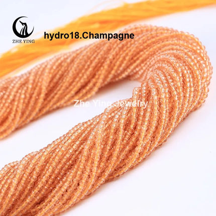 Zhe Ying 10strands/lot Tea Color Glass Beads Hydro Round Micro Faceted Crystal Loose Beads for Bracelet Necklace Accessories