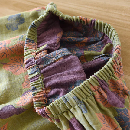 2024 Japanese Spring and Autumn New Women's Pajama Set 100% Cotton Vintage Long sleeved Pants Two Piece Set for Home Furnishings