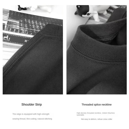 100% pure cotton summer high-end brand men's short sleeve round neck fashionable style half sleeved top breathable T-shirt