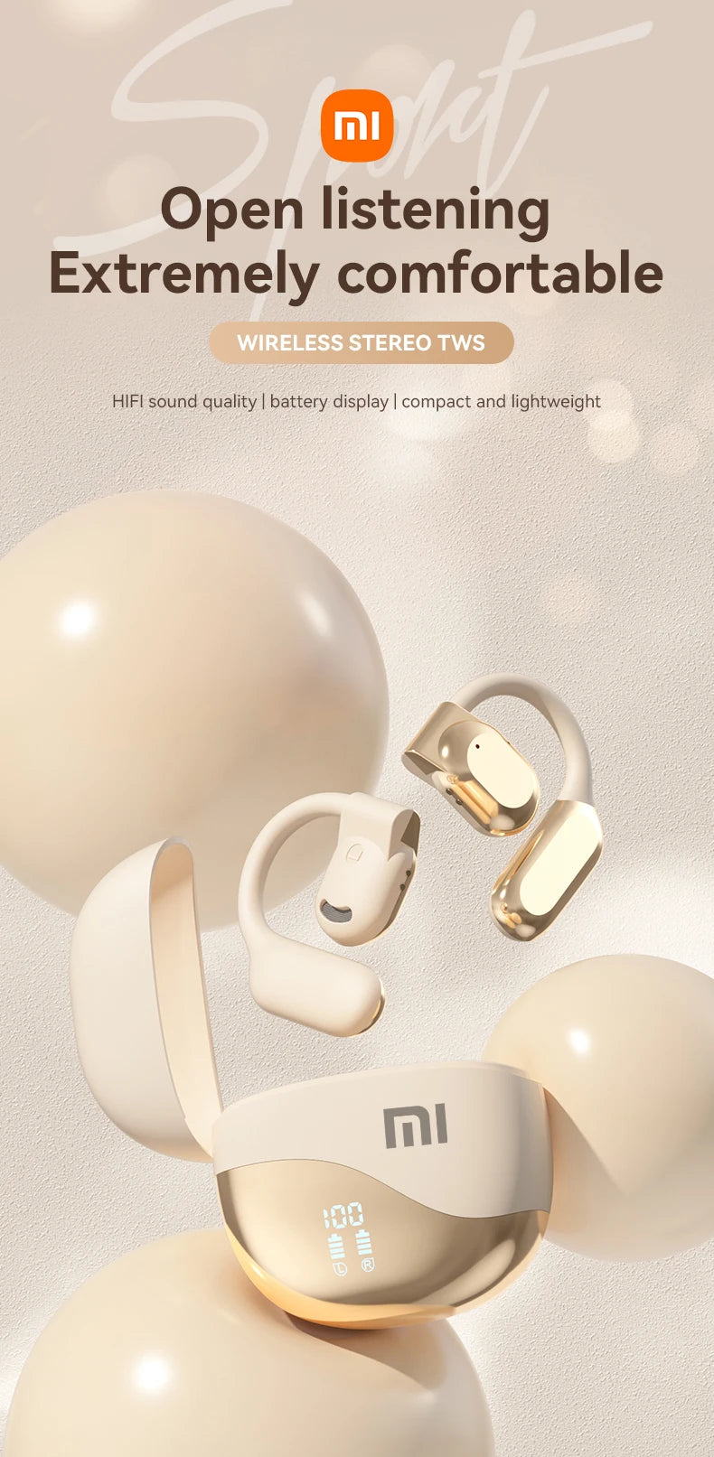 XIAOMI M62 Wireless Earbuds Hifi Sound Bluetooth 5.3 Headphones Over-Ear Headset Waterproof TWS Earphones With Mic For Android