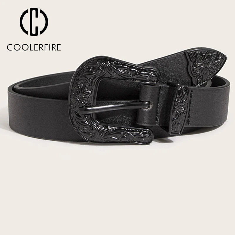 Women Belt Designer Belt Fashion Punk Cowboy Women's Trousers Belt for Jeans Belts for Lady Black Belts Waist Belts Strap ZX023
