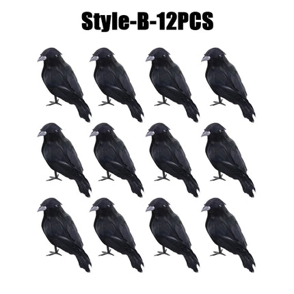 Simulation Black Crow Halloween Black Crow Props Simulation Fake Bird Ghost Festival Halloween Decoration Scary Toys