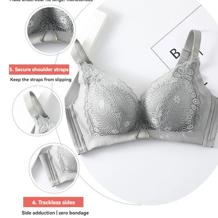 8cm Thickened Non-empty Cup Underwear Small Chest Gather Anti-sagging Hand-cup Bra Adjustable Bra Women