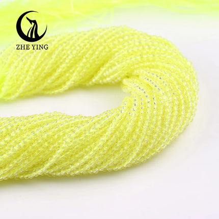 Zhe Ying 10strands/lot Tea Color Glass Beads Hydro Round Micro Faceted Crystal Loose Beads for Bracelet Necklace Accessories