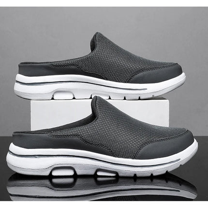 2024 Summer new breathable mesh shoes outdoor non-slip walking shoes comfortable sandals men half slippers casual loafers 35-48