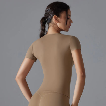 Yoga Vest Training Fitness Top Windproof Running Suit Solid Colour Cycling Fitness Quick Dry Women's Sweatshirt