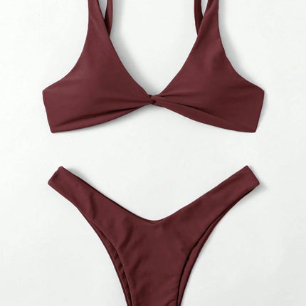 ZTVitality Solid Tie Sexy Bikini 2021 Hot Sale Padded Bra High Leg Bandage Push Up Bikini Set Brazilian Swimsuit Women Swimwear