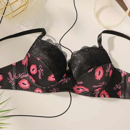 Viomisha High Quality Printed Patchwork Lace Sexy Lingerie Set  Women Underwire Push Up Bras  Female Underwear Panty Set S-XL