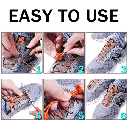 1Pair Shoelaces for Sneaker Elastic No Tie Shoe Laces Stretching Lock Lazy Laces Quick Rubber Shoelace Round Shoestrings
