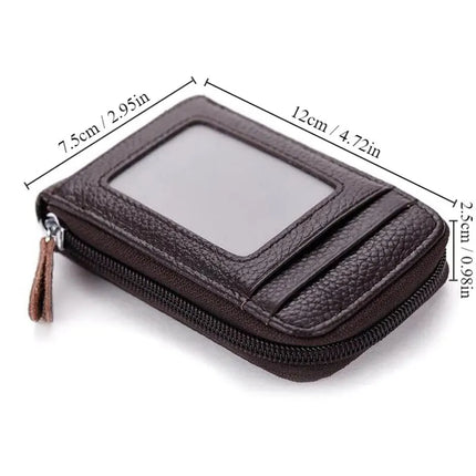 1pc Organ Card Bag Korean Edition Portable Women's Short Bank Card Cover Business Card Clip Zipper Vertical Handheld Bag