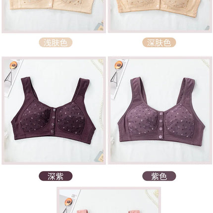 3Pcs/Set Women Lingerie Bra Cotton Wire Free Front Closure Bralette Confortable Underwear Widened Shoulder Straps U-shaped Back