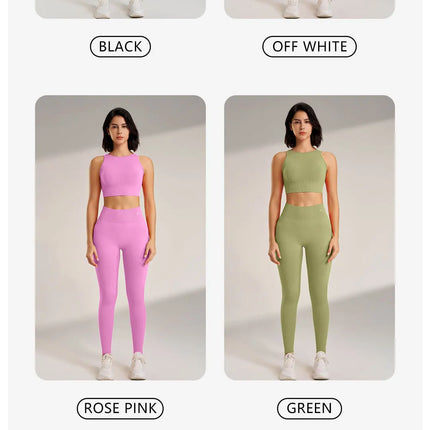 Yoga Clothing Set Women's High Waisted Leggings and Top Two Piece Seamless Fitness Exercise Clothing Fitness Workout Underwear