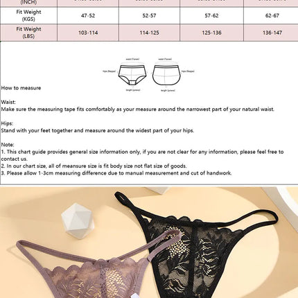6Pcs/Set Lace Thong For Women Low Rise Soft Intimates Lingerie Sexy Lace Panties Color Ladies Comfortable Underpants Girls Panty