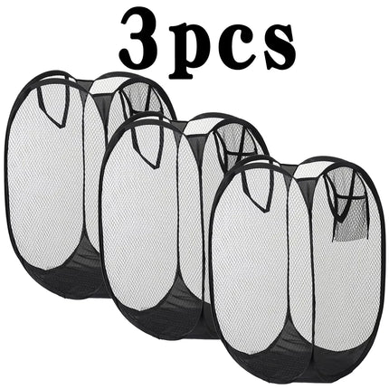 1/3Pcs Dirty Clothes Basket Skeleton Ventilated Foldable Easy Storage Portable Large Capacity Clothes Basket