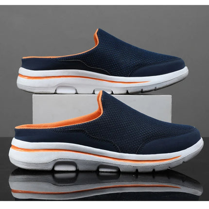 2024 Summer new breathable mesh shoes outdoor non-slip walking shoes comfortable sandals men half slippers casual loafers 35-48