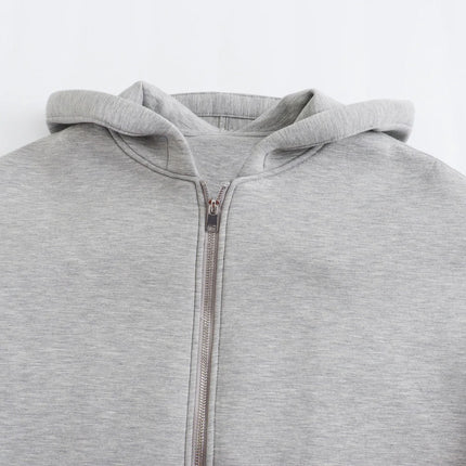 2024 Spring and Autumn New Casual Street Loose Oversize Hooded Zipper Hoodie Space Cotton Jacket Coat Lazy Women's Cardigan