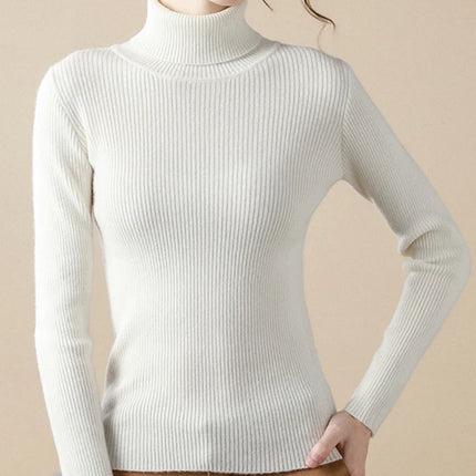 Women Fall Turtleneck Sweater Knitted Soft Pullovers Cashmere Jumpers Basic Soft Sweaters For Women 2024 Autumn Winter