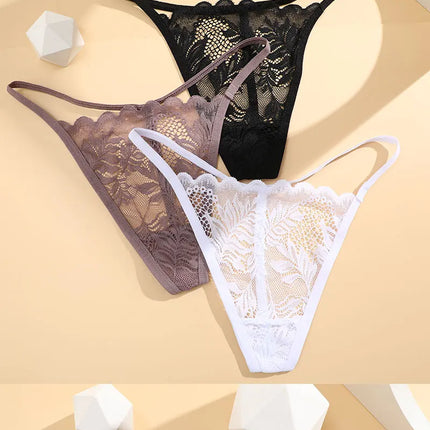 6Pcs/Set Lace Thong For Women Low Rise Soft Intimates Lingerie Sexy Lace Panties Color Ladies Comfortable Underpants Girls Panty