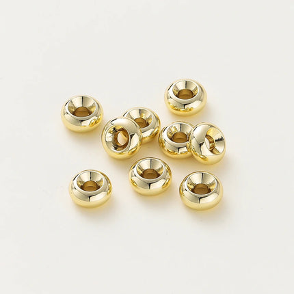 14K/18K Gold Plated 10-30Pcs 3/4/5/6/8mm Spacer Beads for DIY Necklace Bracelet Jewelry Making Supplies Accessories Wholesale