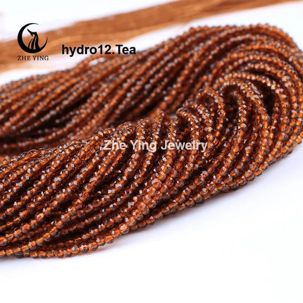 Zhe Ying 10strands/lot Tea Color Glass Beads Hydro Round Micro Faceted Crystal Loose Beads for Bracelet Necklace Accessories