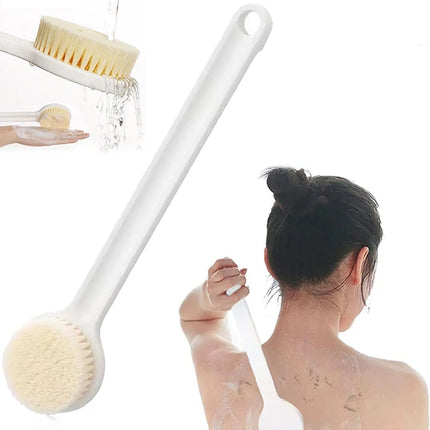1 Pack Long Handle Shower Brush Unisex Senior Single Side Back Brush Bath Brush Exfoliating Suitable For Wet And Dry Brushes