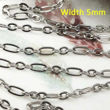 1meter Stainless Steel Necklace Chain for Jewelry Making DIY 1:3 NK Rolo Cable Link Curb Chains Thick Chain Bracelet Accessories