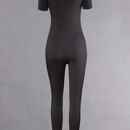 Women's Rompers Short Sleeve Solid Skinny Bodycon Jumpsuits Fashion Sports Fitness Casual Activity Streetwear Overalls