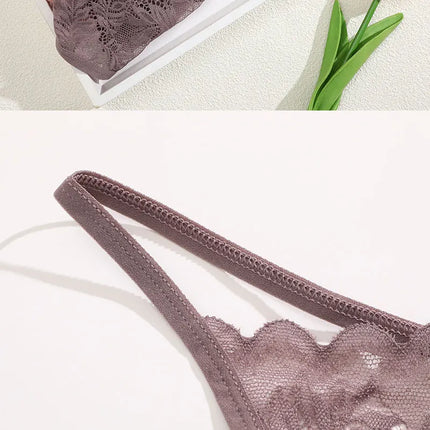 6Pcs/Set Lace Thong For Women Low Rise Soft Intimates Lingerie Sexy Lace Panties Color Ladies Comfortable Underpants Girls Panty