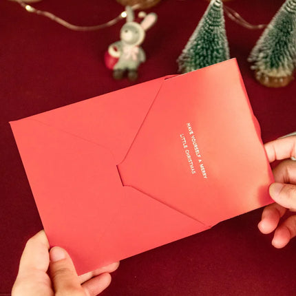 5/1PCS 3D Pop UP Christmas Greeting Cards with Envelope Friend Family Blessing Postcard Birthday New Year Christmas Decoration