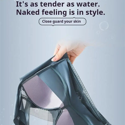 Sexy Lace Bras for Women Perspective Full Cup Solid Color Brassiere V-Neck Seamless Crop Top Female Push Up Breathable Lingerie