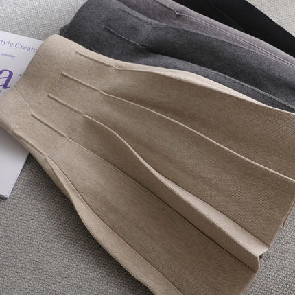 Ezsskj Autumn winter a-line thick short SWEATER Skirt Women  good quality cute pleated mini skirt female elegant  knit skirt
