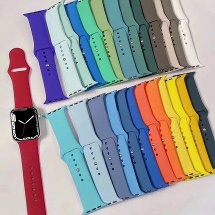 Silicone Band For Apple Watch strap 44mm 45mm 40mm 41mm 42-38mm 45 mm sport bracelet iwatch series 8 7 6 5 4 3 SE 9 Ultra 2 49mm