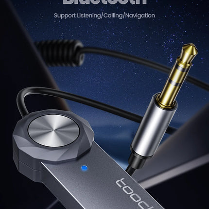 Toocki Wireless Bluetooth 5.1 Receiver Adapter 3.5mm Jack Audio Music Dongle USB Car Bluetooth Transmitter for Aux Car Speaker