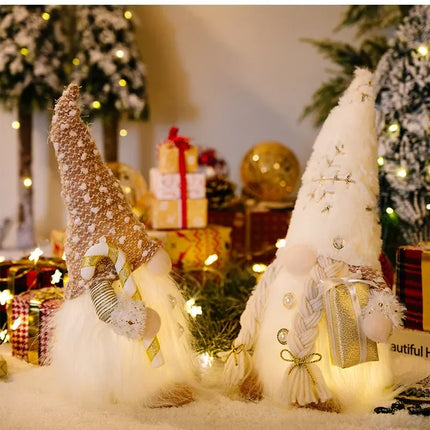 1~4pcs 2024 Christmas Doll Elf Knitted Gnome with Led Night Light Christmas Decorations for Home Xmas Navidad New Year 2025 Gift