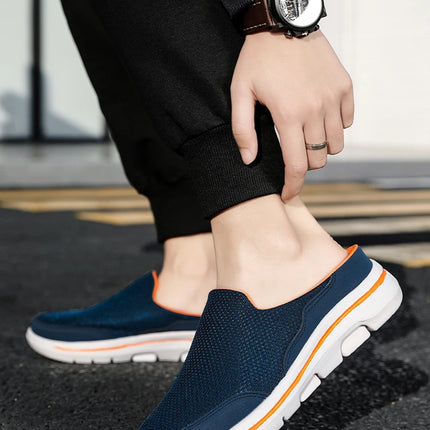 2024 Summer new breathable mesh shoes outdoor non-slip walking shoes comfortable sandals men half slippers casual loafers 35-48