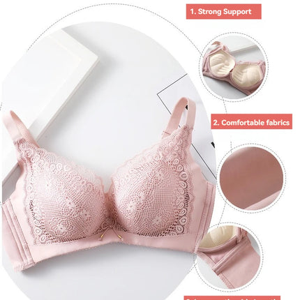 8cm Thickened Non-empty Cup Underwear Small Chest Gather Anti-sagging Hand-cup Bra Adjustable Bra Women