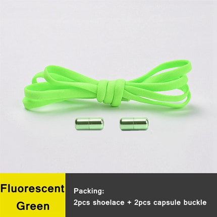 21 Colors No Tie Shoelaces Round Color Metal Lock Elastic Shoelace General For Children And Adults Sneakers Lazy Laces Unisex