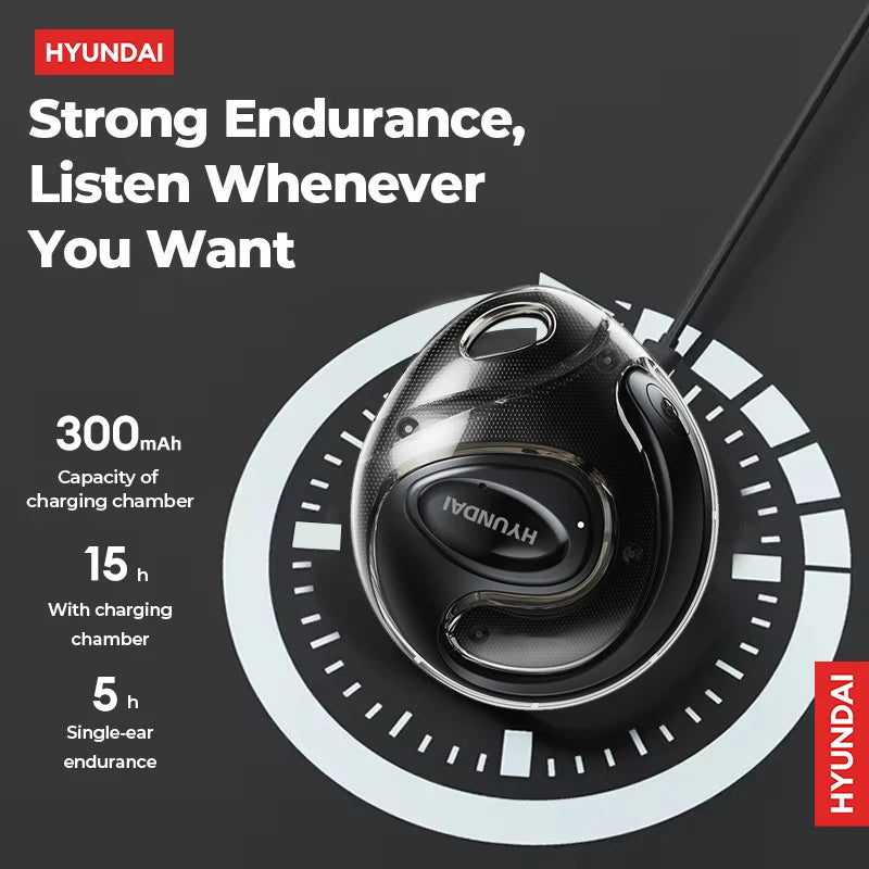Choice HYUNDAI HY-X15Ultra OWS Wireless Bluetooth 5.4 Headphones with Mic 15h Long Battery Life Hifi Sound For Sport Gaming