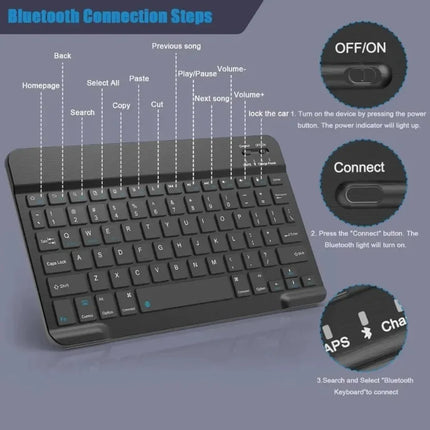 10 inch Bluetooth Keyboard for tablet ipad Keyboard and Mouse Kit for ipad Xiaomi Samsung Huawei Lenovo For Android ios Windows